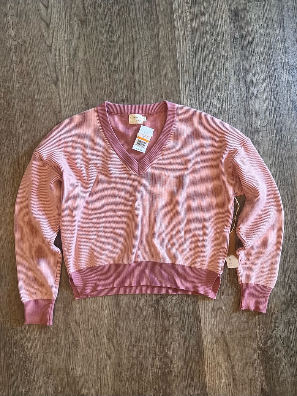 Dreamers by Debut Women's V-Neck Cropped Pullover Sweater - Dusty Rose